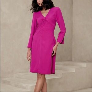 🆕 Banana Republic Pink long sleeve dress size 14